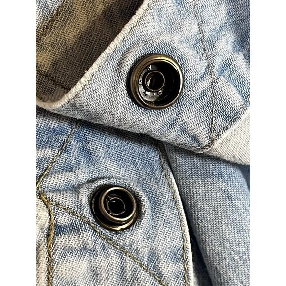 Retro Denim Skort 10 Blue Light Wash Sostanza Y2K Boho Western Chic Classic 80s - Picture 7 of 12